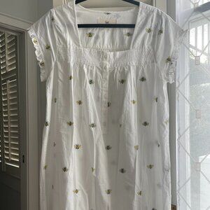 Printfresh, Beekeeper Embroidered Pintuck Nightgown, Size S